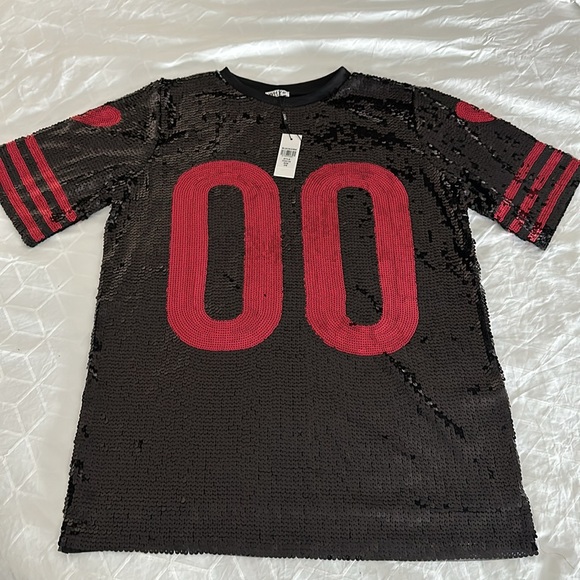 Why Double Zero 00 sequin game day dress black crimson red garnet Gamecock NWT - Picture 2 of 12